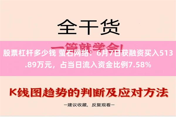 股票杠杆多少钱 萤石网络：6月7日获融资买入513.89万元，占当日流入资金比例7.58%