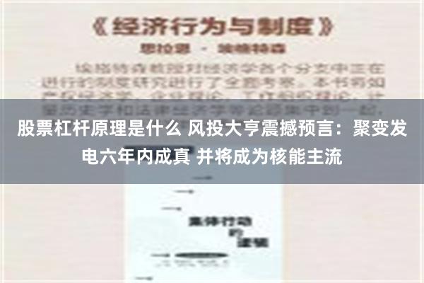 股票杠杆原理是什么 风投大亨震撼预言：聚变发电六年内成真 并将成为核能主流