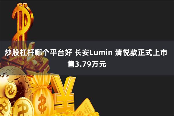 炒股杠杆哪个平台好 长安Lumin 清悦款正式上市 售3.79万元